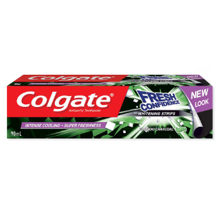 Colgate Fresh Confidence Bamboo Charcoal Toothpaste with Whitening Strips 123g