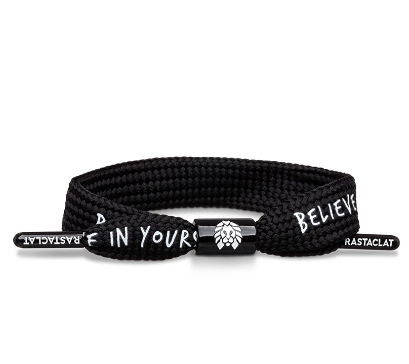Women's Single Lace Bracelet: Believe (Black; S/M)