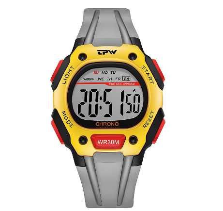 TPW Digital Watch For Men Women 39mm Dial 3ATM Water Resistant Watches Sport Wristwatch for Unisex GRAY