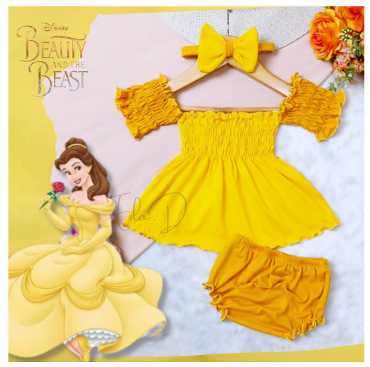 3in1 Tiffany Disney Smocking Set for Baby Girl 1-18 Months S9