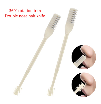 360 Degree Rotating Double Head Nose Hair Trimmer Nose Hair Removal Trimming Washable Portable Nose Ear Hair Trimmer