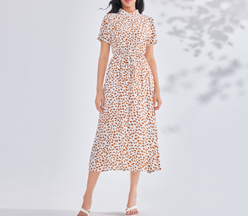 Lovito Women Button A-Line Dress LBE03156 Multi-Color