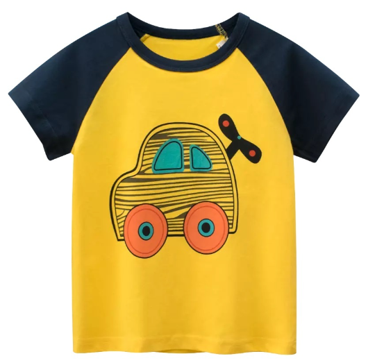 27Kids Quality Summer Clothing Kids Shirt Cotton Plane Fish Animals Dino Fashion Casual Boy Toddler D4