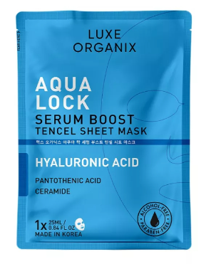 Luxe Organix Aqua Lock Serum Boost Sheet Mask 25ml