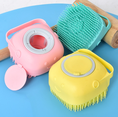 Pet grooming bath shampoo dispenser brush comb Pet shower brush