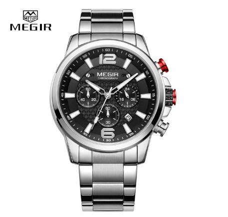 MEGIR ORI MS2156 Full Steel Luxury Men Watches Quartz Watch Chronograph Waterproof 50M M1