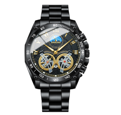 Original Luxury Stainless Steel Watch Men's Fashion Waterproof Luminous Calendar Watch 006