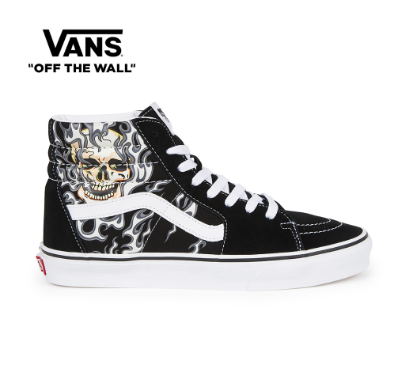 Vans Sk8-Hi Flame Skull Black/True White For Unisex