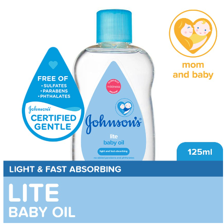Johnson's Lite Baby Oil 125mL - Newborn, Baby Care, Baby Massage Oil, Baby Oil for Newborn