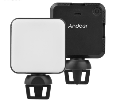 Andoer W36 Mini LED Video Light Portable Photography Light with 5600K Color Temperature Adjustable Brightness 3 Cold Shoe