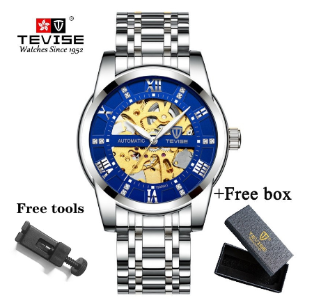 TEVISE Automatic Watch for Men relo Waterproof watch Analog Gold Skeleton Luxury Stainless Steel Steel Luminous 9005A 4