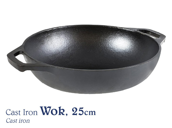 Chef's Classics Cast Iron Wok, 25cm