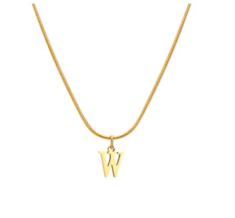 Vnox Gold 26 Capital Letter Necklace for Women,Stainless Steel Initial Pendant Necklaces W