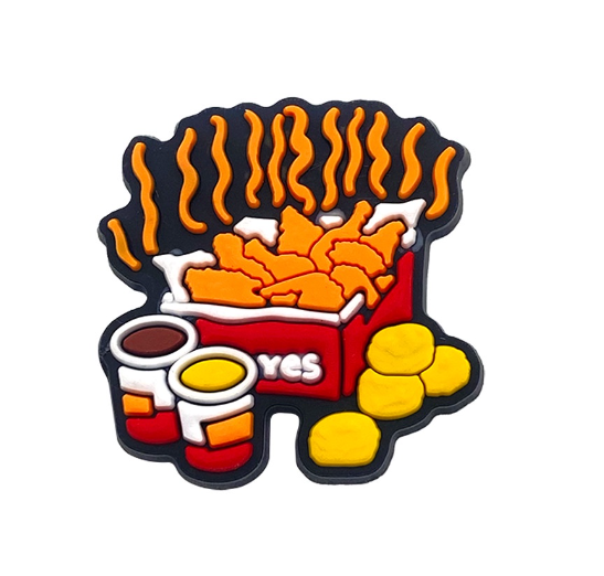 Cartoon Hamburger Food Croc Accessories Fried Chicken Jibbits Charm Popeyes Fries Jibits Crocs for Women Shoe Charms Pins Decoration f5