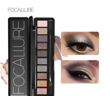 FOCALLURE 10 Colors Earth Tone Eyeshadow Palette with Brush