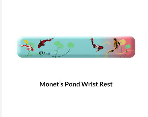 Akko Monet's Pond Memory Foam Wrist Rest for Keyboard, Soft Cushioned Support to Avoid Wrist Pain from Constant Typing & Gaming