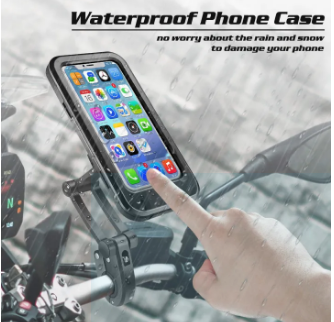 Phone Holder Bike Motorcycle Bicycle Phone Holder Waterproof Bike Phone Mount Cell Phone Holder for Bicycle Bike Handlebars, 360°