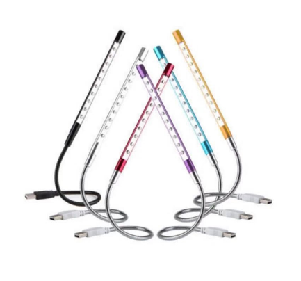 10LED Portable USB Stick Light Bendable Cord Eye Protection Desk Lamp for Laptop