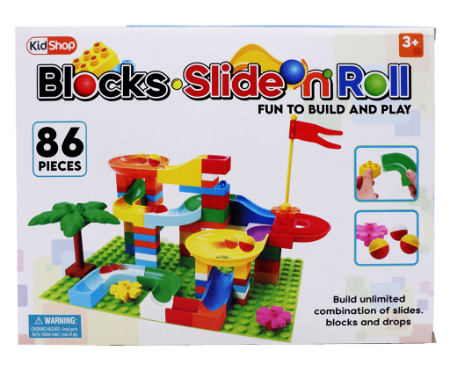 KidShop Blocks Slide n Roll Playset
