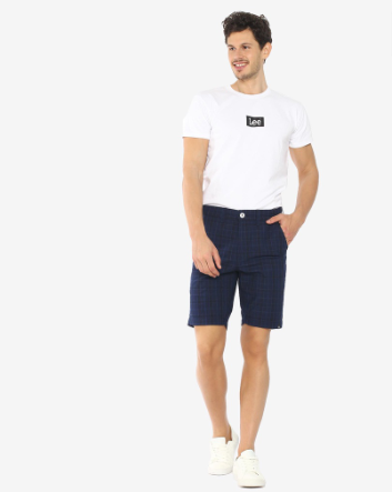 LEE MENS CHECKERED CHINO SHORTS