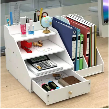 Desk Storage Bookshelf Folder Book Office Paper Storage Box File Rack Organizer Multi layer Shelf