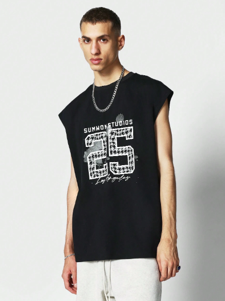 SUMWON Regular Fit Tank Top With Front Graphic