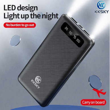 KKSKY Powerbank Original 10000mah MINI 100% 2.1A Fast Charge LED With Flash Light LCD Mobile Power
