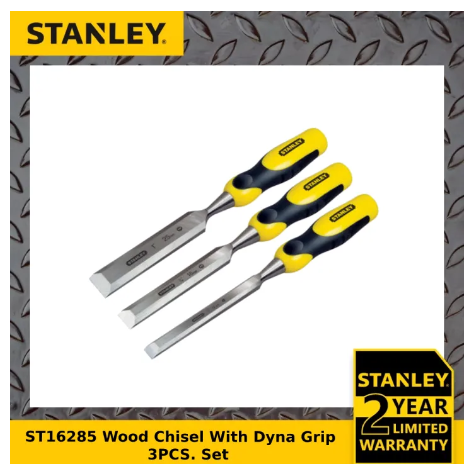 Stanley ST16285 Dyna Grip Chisel Set 3pcs (Black/Yellow)