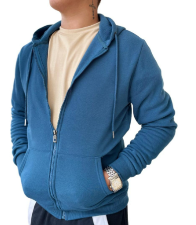 Zipped Hoodie Jacket (Majolica Blue)