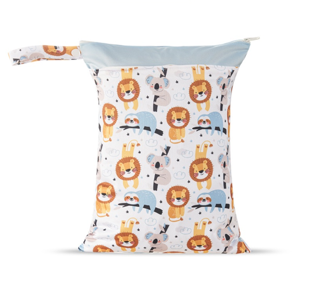 Reusable Waterproof Dry Double Pocket Cloth Handle Diaper Wet Bag 10