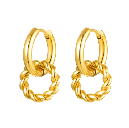 Twisted Gold Hoop Earring for Women hypoallergenic Hoop Earring