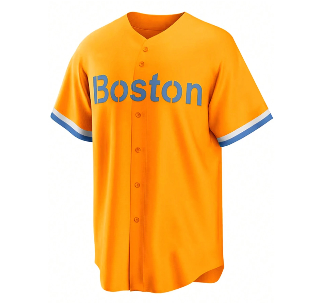 Men Baseball Jersey, #34 Yellow Button Front Sports Embroidery Jacket T-Shirt