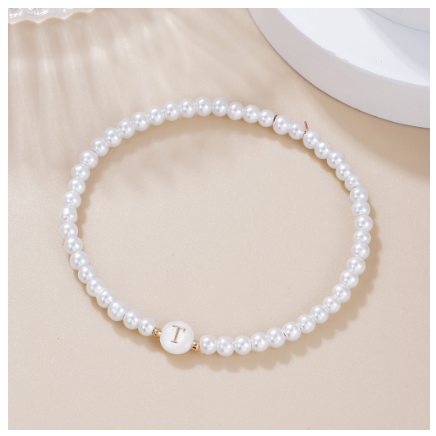 26 Letter Pearl Bracelet for Women Men Fashion Handmade Elastic Friendship Wristband Gift Jewelry T