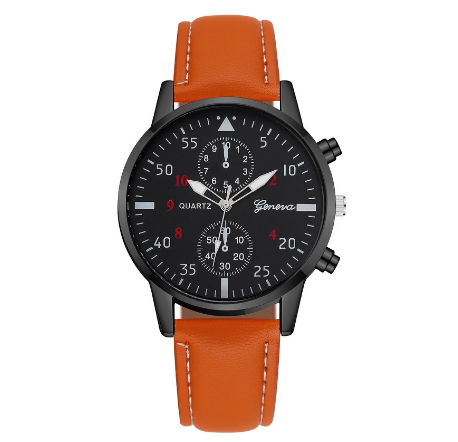 Men Geneva Watch Casual Leather Strap Man Analog Quartz Wristwatch 06