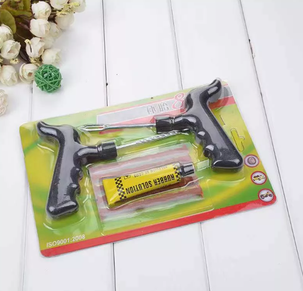 Car and Motorcycle Tubeless Tire Repair Tool Kit 8pcs Complete Set for Emergency
