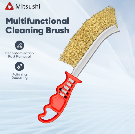 Mitsushi Stainless Steel Wire Brush Metal Derusting Polishing Barbecue Cleaner Brush tools