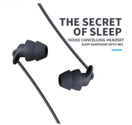 Deep Noise Cancelling Sleep Earphones Hifi Bass Sound In-Ear Earphone 3.5mm Wired Headset Sm1