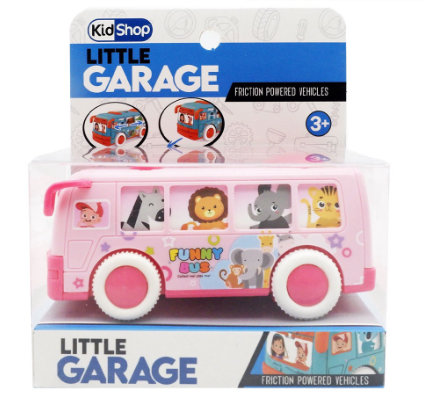 Little Garage Funny Bus Pink Vehicle