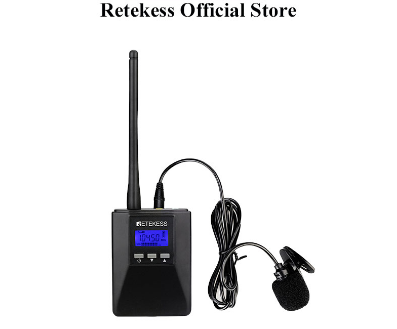 RETEKESS TR506 Transmitter Wireless Lavalier Microphone System Tour Guide System with Rechargeable Battery for Simultaneous