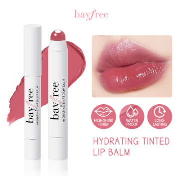 Bayfree Hydrating Vegan Tinted Lip Balm Long-Lasting Smooth Lip Tint & Stain High Shine Finish Sandwich Lipstick With Vitamin E