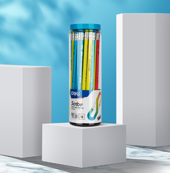 Deli Graphite Pencil Student 2B Pencil With Eraser 50PCS/Box Stationery School Supplies EU51006