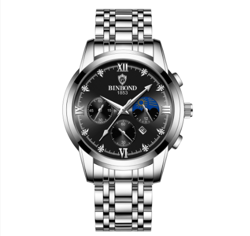 Binbond Waterproof Luminous Calendar Men's Watch Male Student Korean Version Fashion Genuine Leather Sports Quartz Watch Watch M5