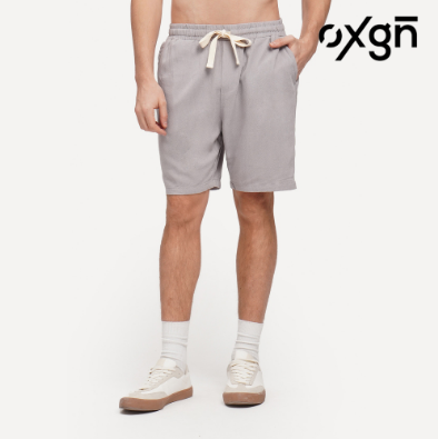 OXGN Linen Mix Shorts For Men (Light Gray)