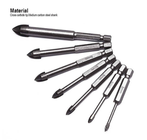 Harden 3mm - 12mm Tile and Glass Drill Bit Ceramic Tile Glass Drill Bits Hex Shank Kit for Chucks Ho