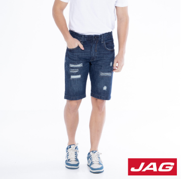 Jag Black Men's Distressed Denim Shorts in Platinum Wash