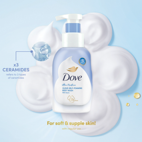 Dove Cloud Self-Foaming Body Wash Ultra Moisture with Triple Ceramides 400ML