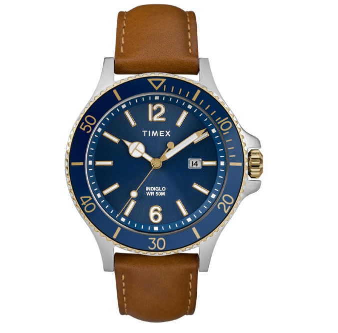 Timex Harborside Brown Leather Analog Quartz Watch For Men TW2R64500 STYLE