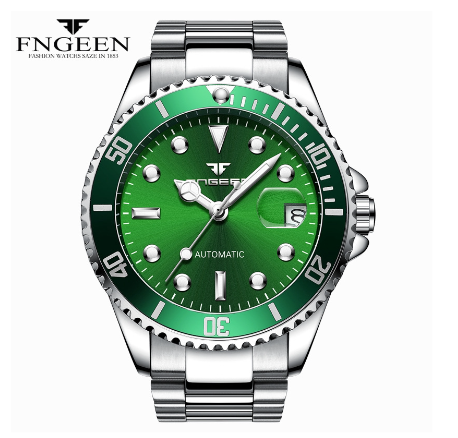 FNGEEN 9001 Men's Automatic Mechanical Watch GREEN