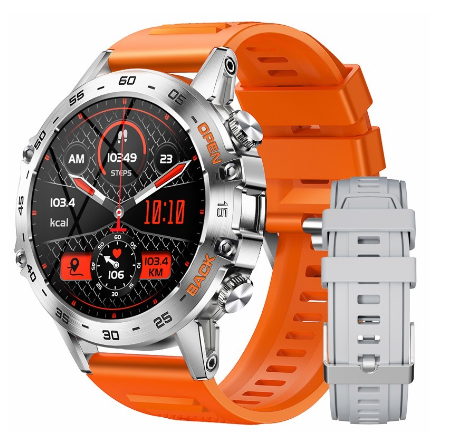 LIGE Bluetooth Call Smart WatchOriginal Men 100+ Sports Multifunction Fitness Watches IP67 waterproof Smartwatch SILICONE ORANGE