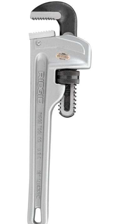 Aluminum Straight Pipe Wrench 10 Inches